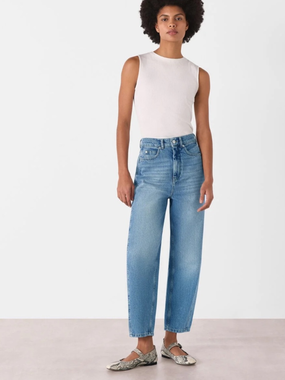 Whistles light wash barrel jeans